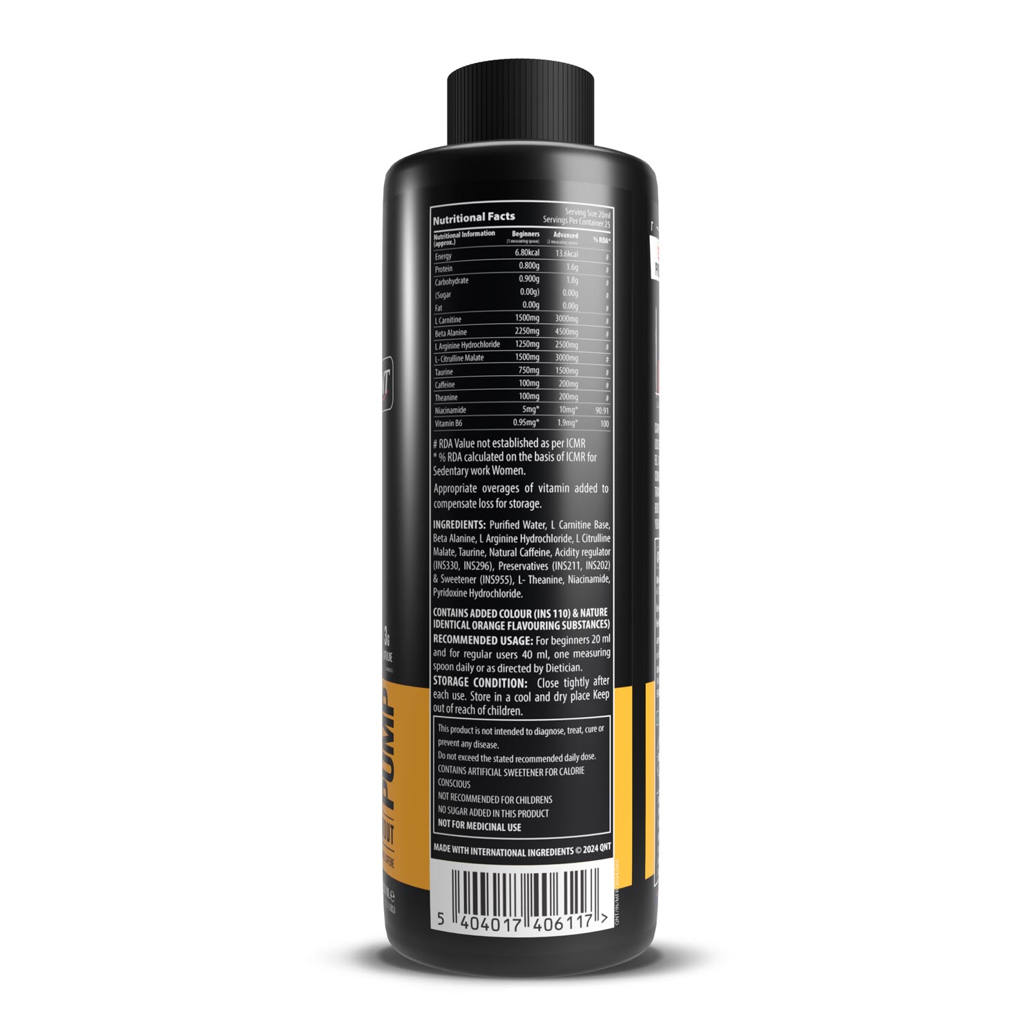 QNT Carni-Pump Liquid Pre-Workout – 500 ml