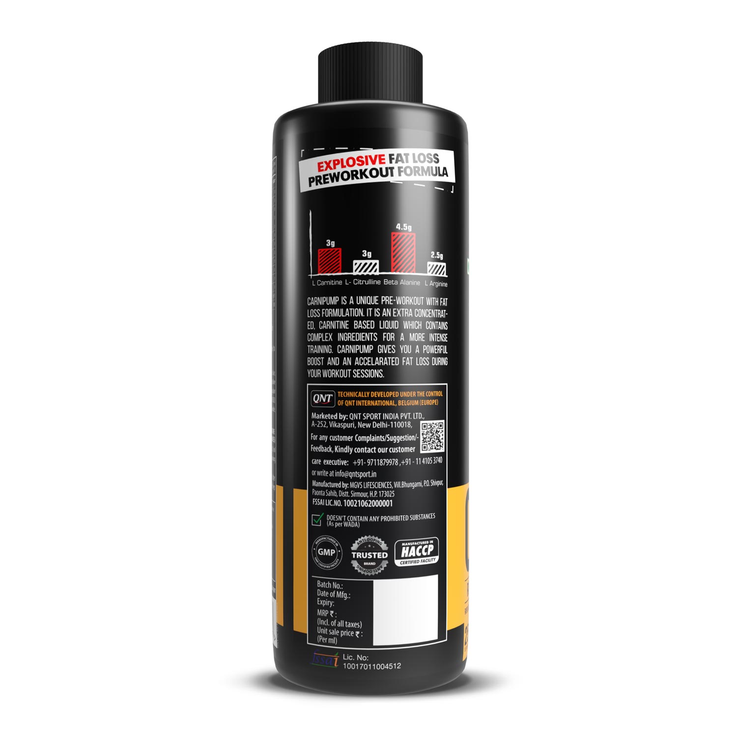 QNT Carni-Pump Liquid Pre-Workout – 500 ml