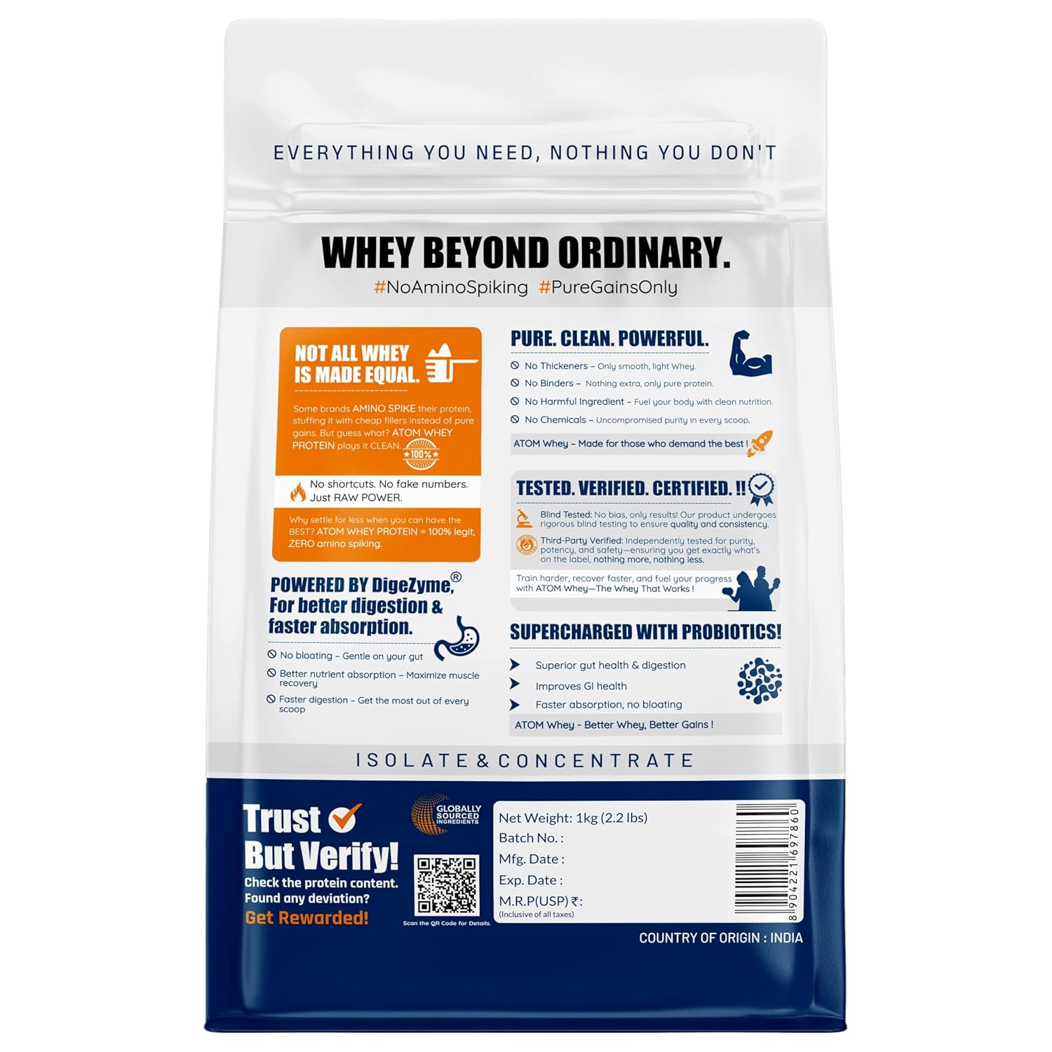 AS-IT-IS ATOM Whey Protein Powder – 27g Protein