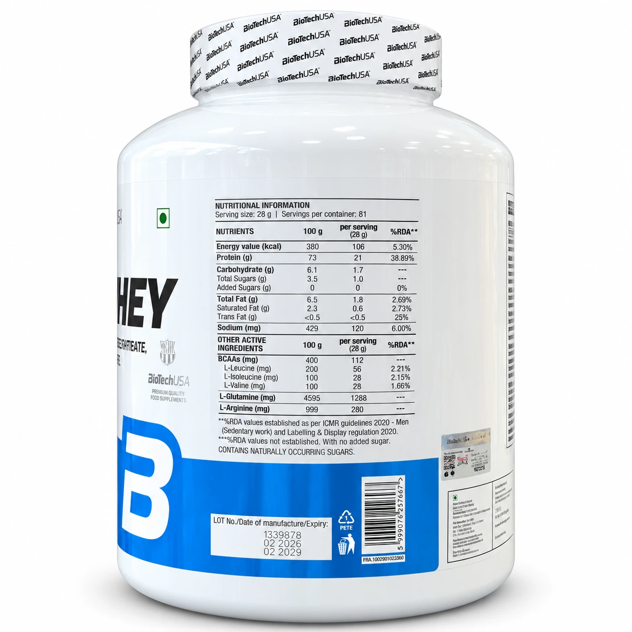 BioTechUSA Pure Whey Protein Powder – Chocolate Flavour
