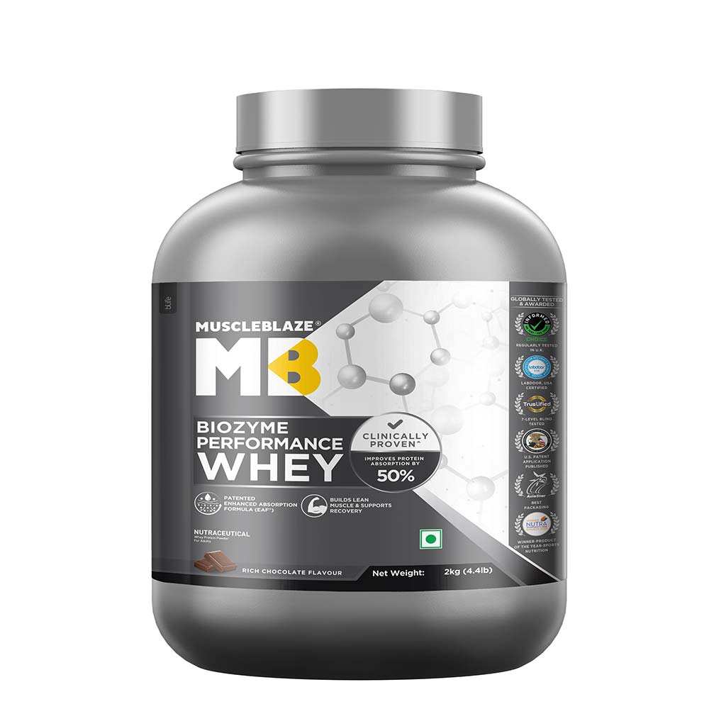MuscleBlaze Biozyme Performance Whey Rich Chocolate - 2kg