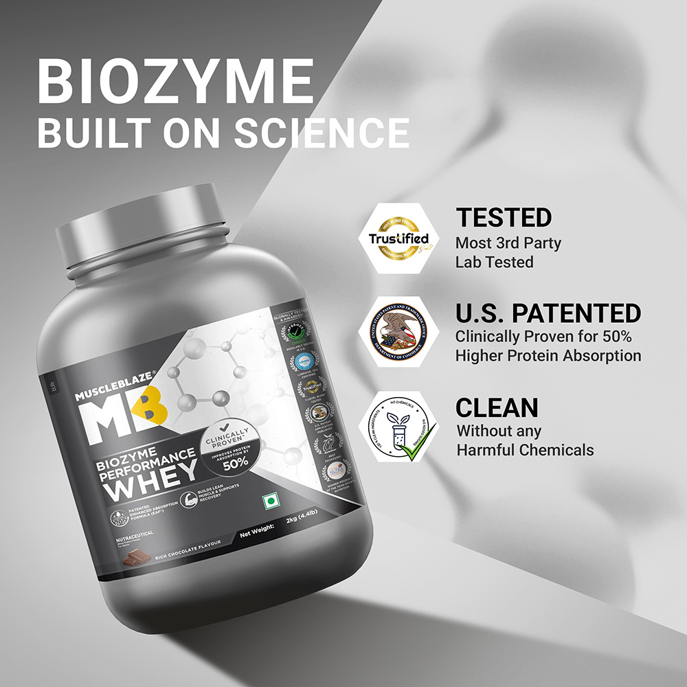 MuscleBlaze Biozyme Performance Whey Rich Chocolate - 2kg